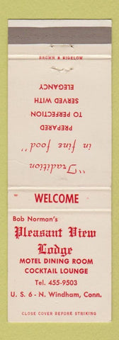 Matchbook Cover - Pleasant View Lodge North Windham CT WEAR