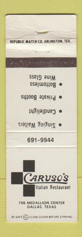 Matchbook Cover - Caruso's Italian Restaurant Dallas TX WEAR