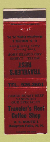 Matchbook Cover - Traveler's Rest Motel Cabins Coffee Shop Hampton Falls NH WEAR