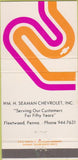Matchbook Cover - SM Seaman Chevrolet Fleetwood PA 30 Strike