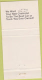 Matchbook Cover - SM Seaman Chevrolet Fleetwood PA 30 Strike