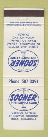 Matchbook Cover - Sooner Pipe Supply Corp Tulsa OK