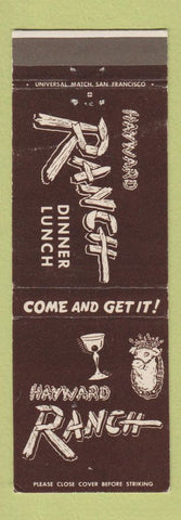 Matchbook Cover - Hayward Ranch Restaurant CA