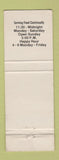 Matchbook Cover - New Harvest Restaurant WEAR