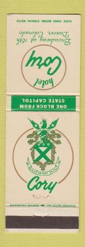Matchbook Cover - Hotel Cory Denver Colorado
