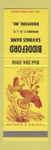 Matchbook Cover - Biddeford Savings Bank ME SAMPLE WEAR