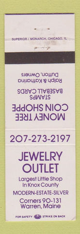Matchbook Cover - Jewelry Outlet Money Tree Coin Shoppe Warren ME