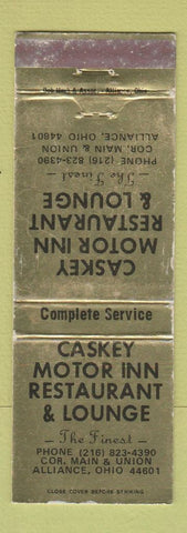 Matchbook Cover - Caskey Motor Inn Restaurant Lounge Alliance OH WEAR