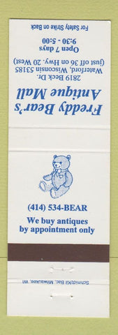 Matchbook Cover - Freddy Bear's Antique Mall Waterford WI