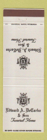 Matchbook Cover - Edward DeCarbo & Son Funeral Home New Castle PA