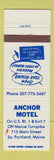 Matchbook Cover - Anchor Motel South Portland ME