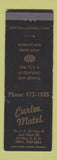Matchbook Cover - Curlee Motel Peru IN