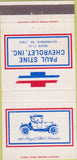 Matchbook Cover - Paul Stine Chevrolet Selinsgrove PA 30 Strike
