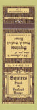 Matchbook Cover - Squires Steak and Seafood House Poughkeepsie NY