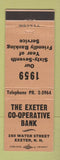 Matchbook Cover - Exeter COOP Bank Exeter NH