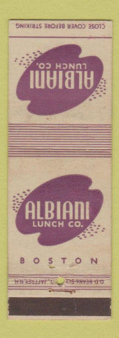 Matchbook Cover - Albiani Lunch Boston MA DD Bean WEAR