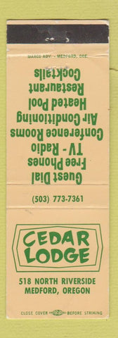 Matchbook Cover - Cedar Lodge Medford OR WEAR