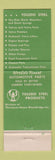 Matchbook Cover - Millers Auto Parts Craig Colorado Toledo Steel