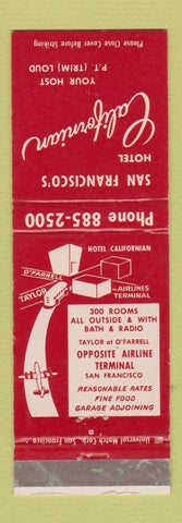 Matchbook Cover - Hotel Californian San Francisco CA WEAR