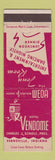 Matchbook Cover - Hotel Vendome Evansville IN
