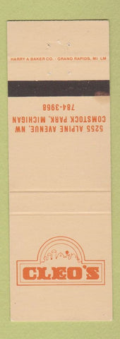 Matchbook Cover - Cleo's Comstock Park MI WEAR