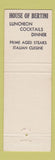 Matchbook Cover - House of Bertini Chicago IL