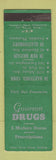 Matchbook Cover - Gourson Drugs Hartford New Britain Glastonbury CT