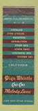 Matchbook Cover - Pig n Whistle Chi Chi Los Angeles Long Beach Pasadena CA