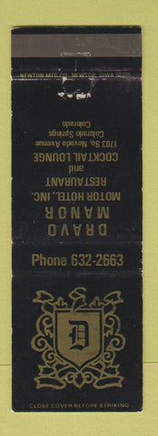Matchbook Cover - Dravo Manor Motor Hotel Colorado Springs WEAR