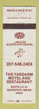 Matchbook Cover - Yardarm Motel Restaurant Searsport ME