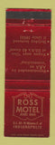 Matchbook Cover - Ross Motel and Inn Indianapolis IN WEAR