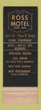 Matchbook Cover - Ross Motel and Inn Indianapolis IN WEAR