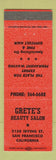 Matchbook Cover - Grete's Beauty Salon San Francisco CA