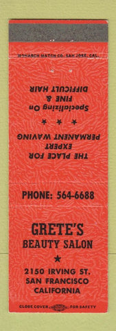 Matchbook Cover - Grete's Beauty Salon San Francisco CA