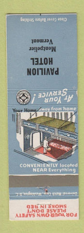 Matchbook Cover - Pavilion Hotel Montpelier VT