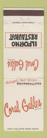 Matchbook Cover - Ilforno Restaurant East Lansing Berkley Kalamazoo Manistee MI