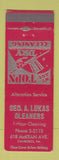 Matchbook Cover - Geo Lukas Cleaners Charleroi PA