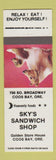 Matchbook Cover - Sky's Sandwich Shop Coos Bay OR