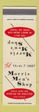 Matchbook Cover - Morris Men's Shop Clothes Chicago IL Levi's Jeans