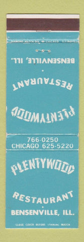 Matchbook Cover - Plentywood Restaurant Bensenville IL WEAR