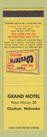 Matchbook Cover - Grand Motel Chadron NE Best Western