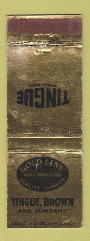 Matchbook Cover - Tingue Brown Gold Line Fabrics New York City WEAR