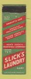 Matchbook Cover - Slick's Laundry Gary IN WEAR
