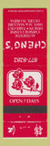 Matchbook Cover - Cheng's Chinese Restaurant Ocoee FL
