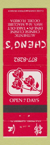 Matchbook Cover - Cheng's Chinese Restaurant Ocoee FL