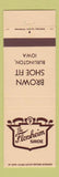 Matchbook Cover - Florsheim Shoes Brown Shoe Fit Burlington IA