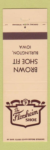 Matchbook Cover - Florsheim Shoes Brown Shoe Fit Burlington IA