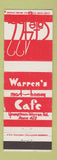 Matchbook Cover - Cafe 422 Warren's Youngstown Niles OH