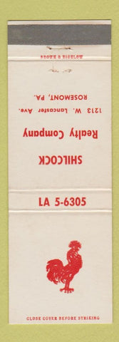 Matchbook Cover - Shilcock Real Estate Rosemont PA