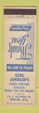 Matchbook Cover - Earl Johnson's BBQ Fried Chicken Rawlins WY
